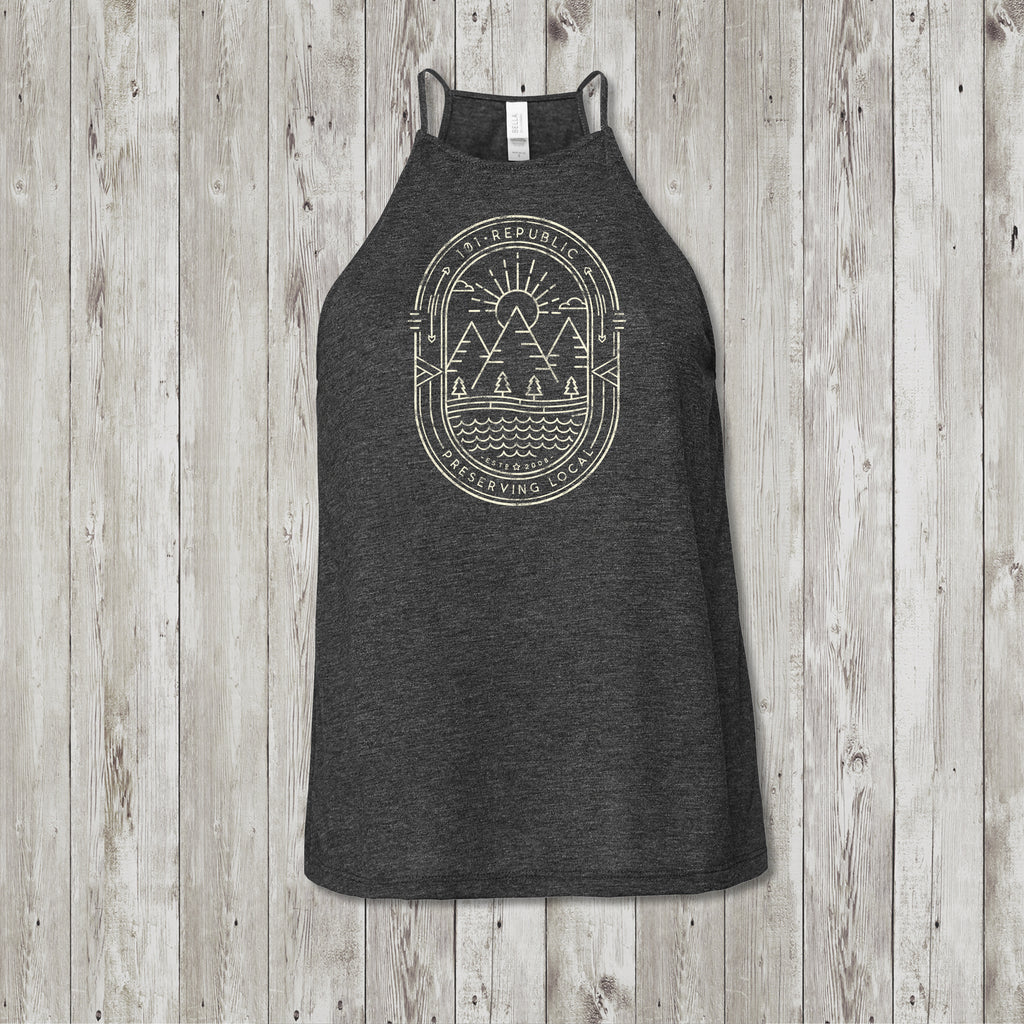 Ladies 101 Republic Badge High Neck Yoga Tank