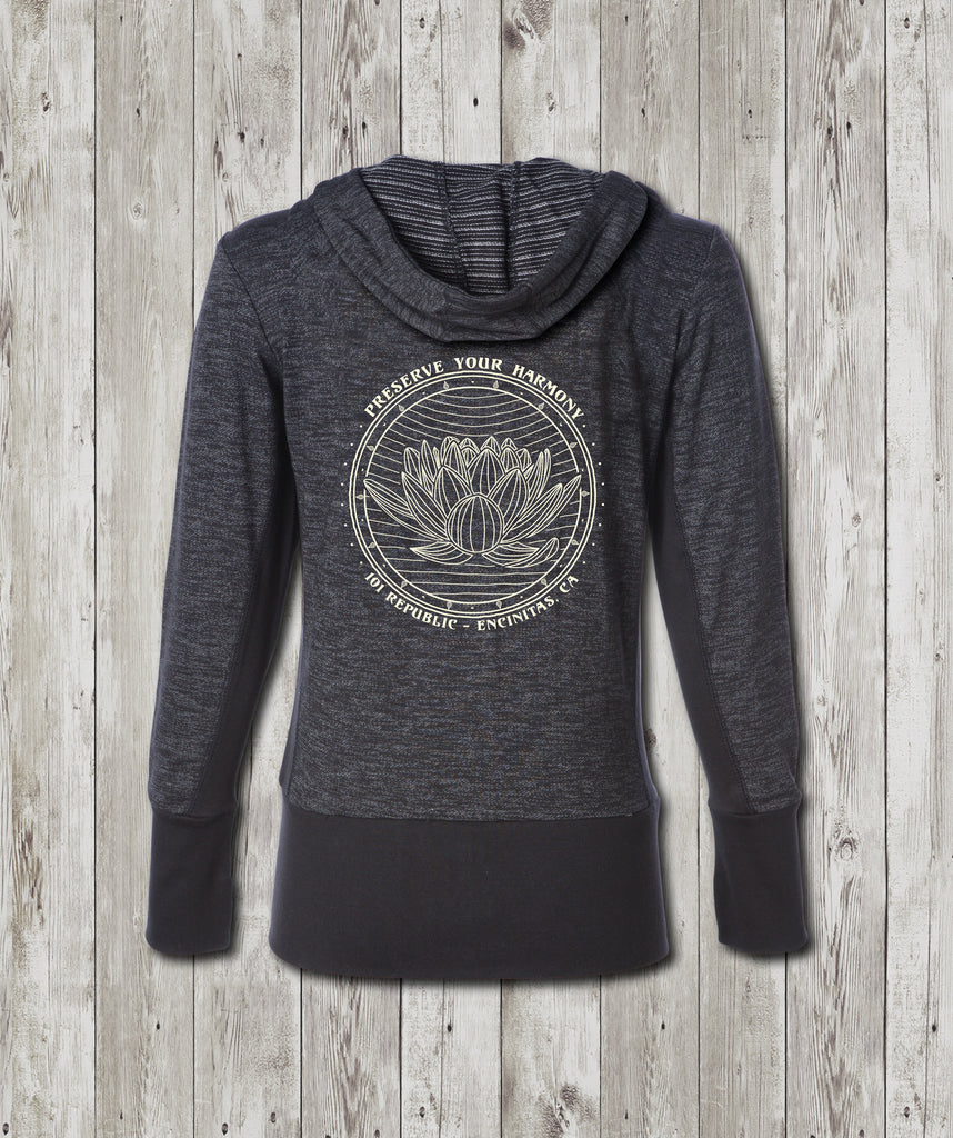 Ladies Preserve Your Harmony Lotus Baja Zip Hoodie