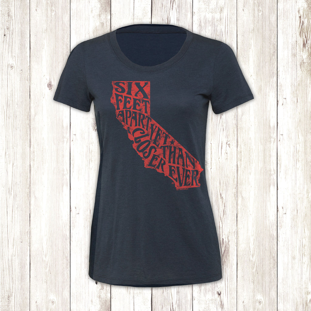 Ladies California Social Distance Crew Neck T-Shirt