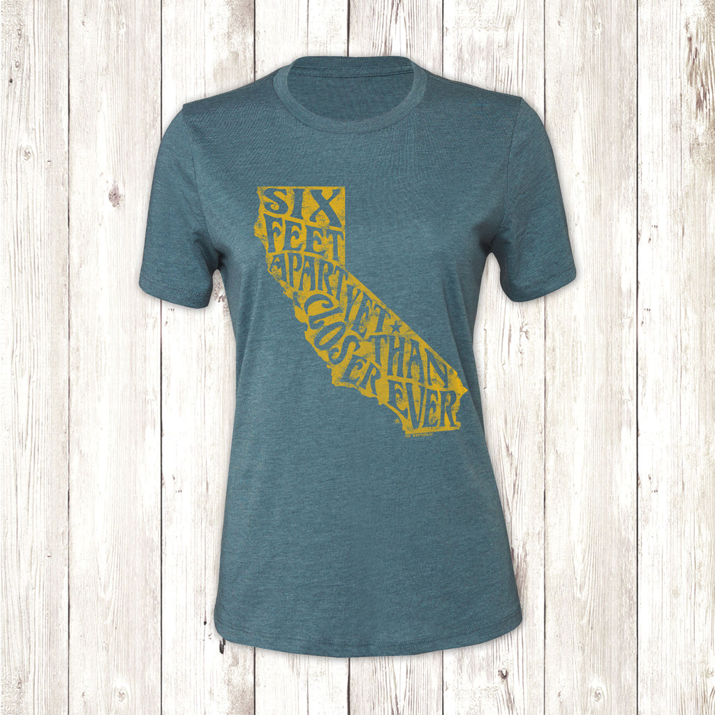Ladies California Social Distance Crew Neck T-Shirt