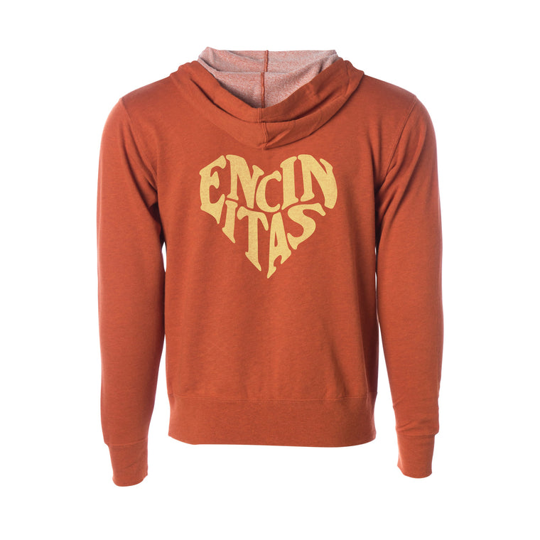 Encinitas Heart Zip Hooded Sweatshirt