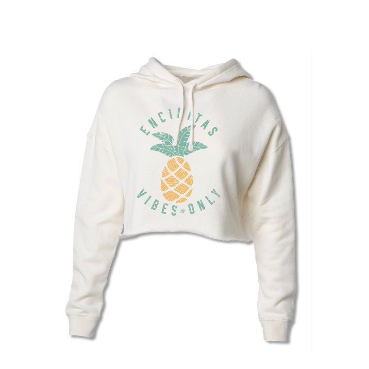 Ladies Encinitas Vibes Only Pineapple Crop Sweatshirt