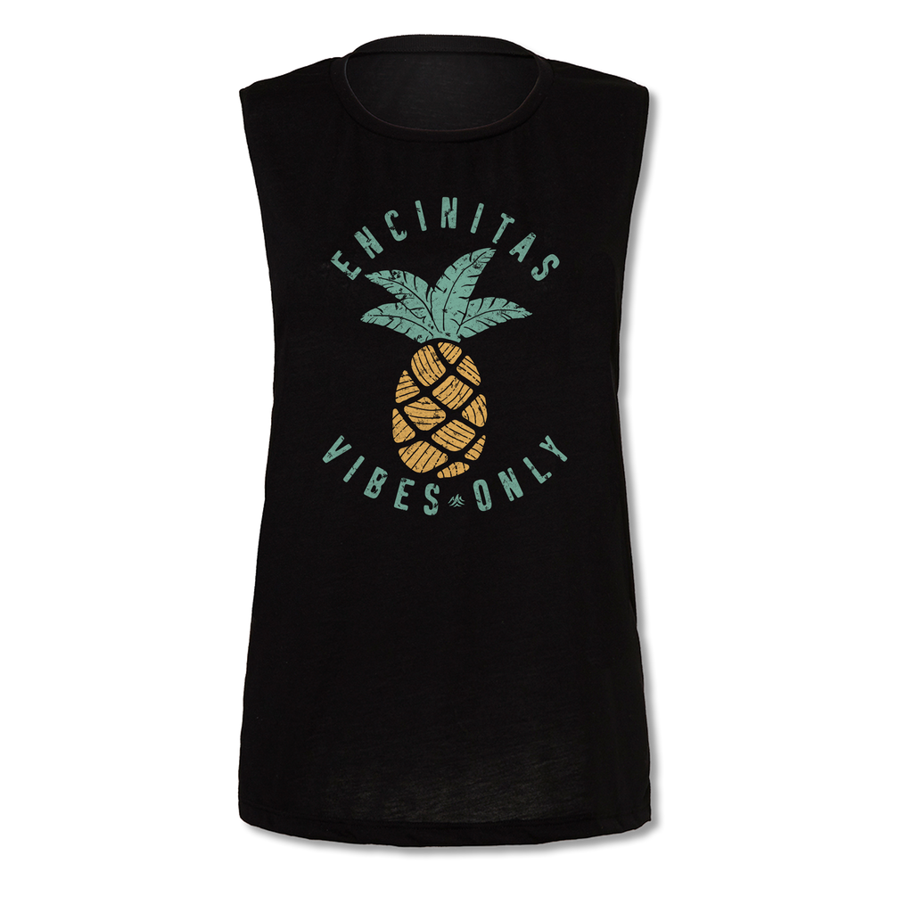 Ladies Encinitas Vibes Only Pineapple Yoga Muscle Tee