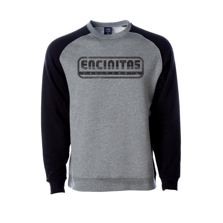 Encinitas Throwback Raglan Pullover Crew Sweatshirt