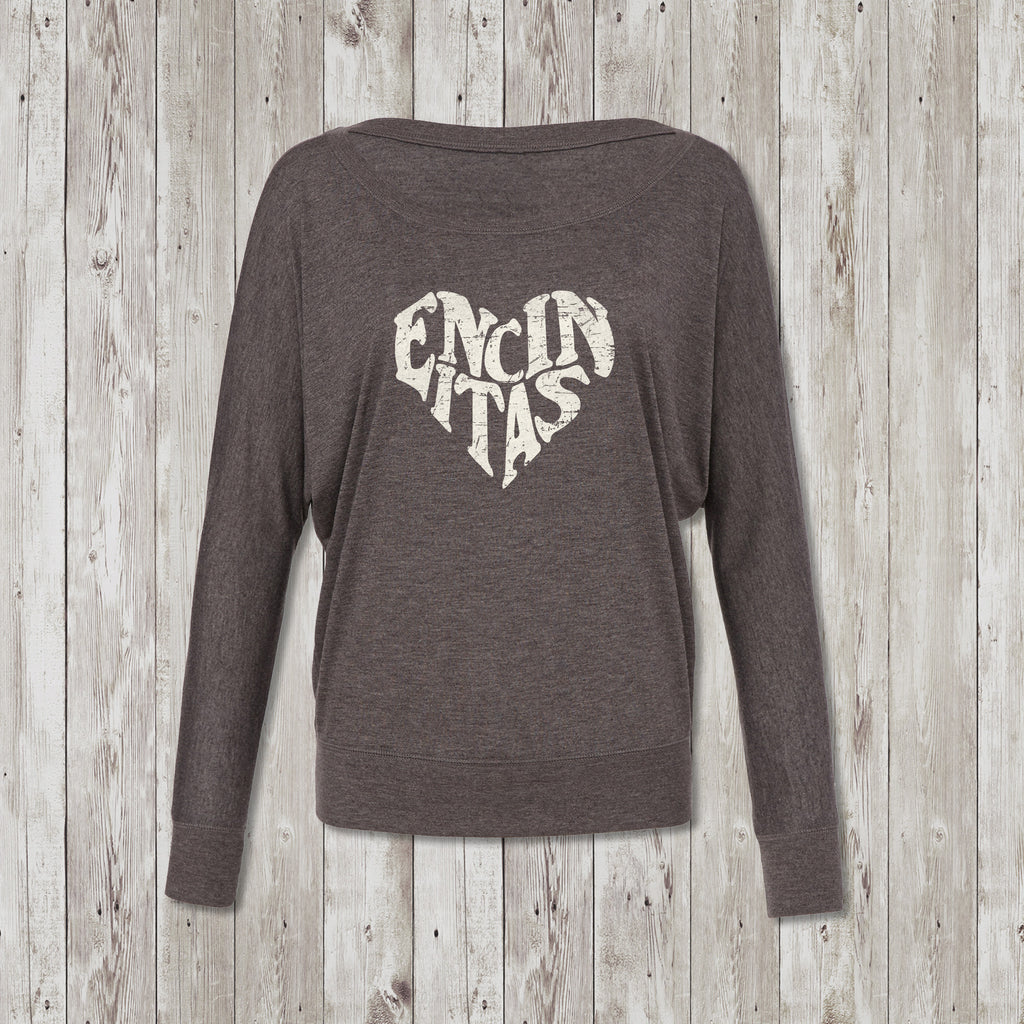 Ladies Encinitas Heart Flowy Off Shoulder Tee