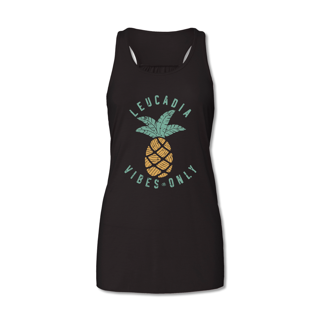 Ladies Leucadia Vibes Only Pineapple Flowy Racerback Tank