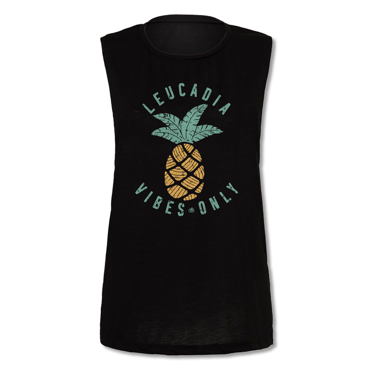 Ladies Leucadia Vibes Only Pineapple Yoga Muscle Tee