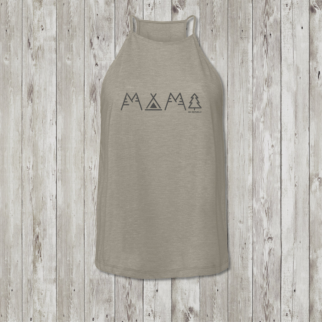 Ladies Mama Camper High Neck Yoga Tank Top