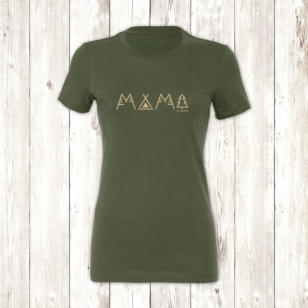 Ladies Mama Camper Crew Neck T-Shirt