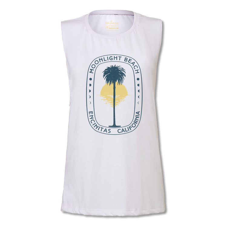 Ladies Moonlight Beach Yoga Muscle Tee