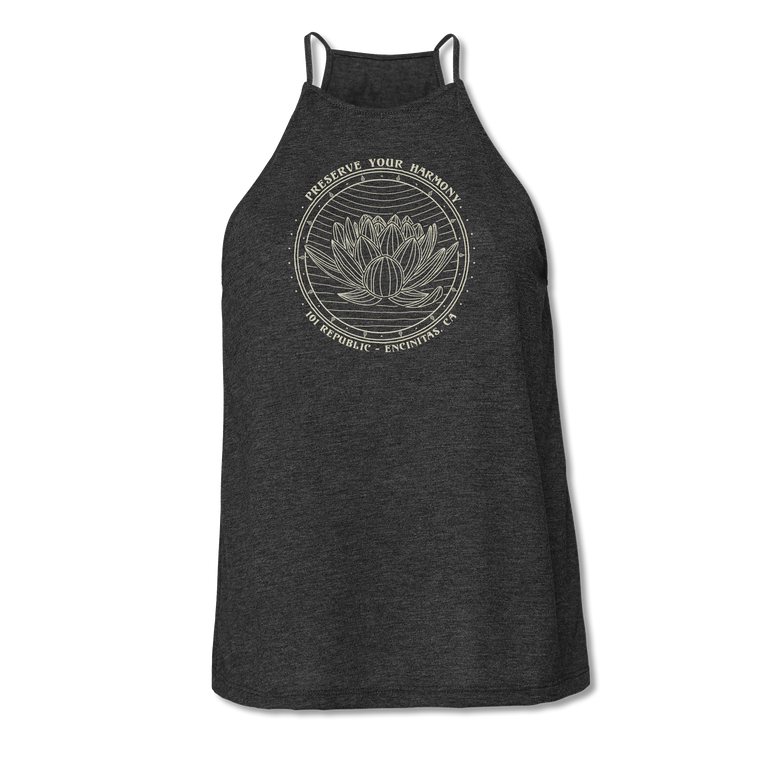 Ladies Preserve Your Harmony Lotus High Neck Yoga Tank