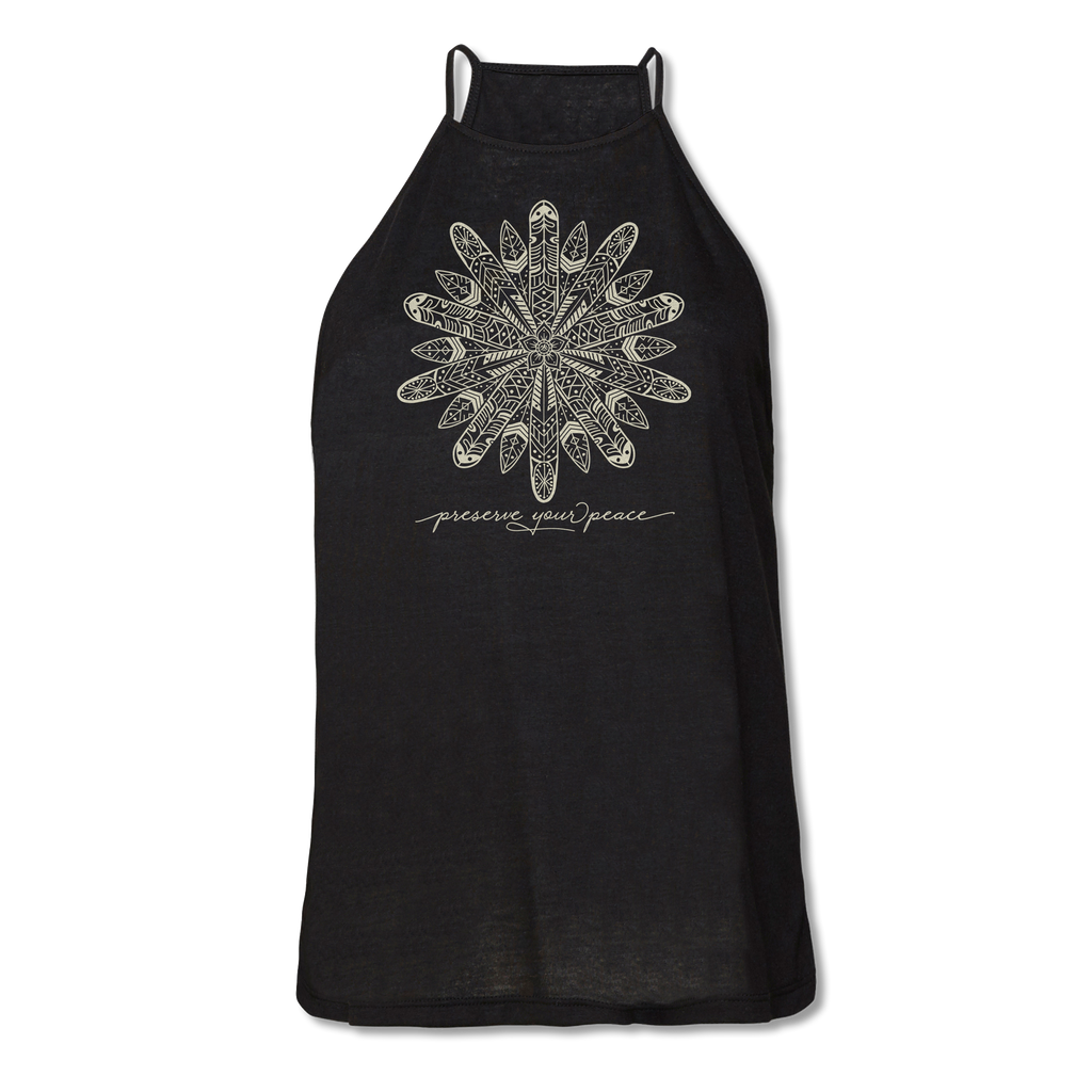 Ladies Preserve Your Peace Surf Flower High Neck Yoga Tank
