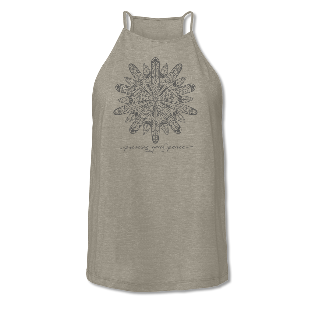 Ladies Preserve Your Peace Surf Flower High Neck Yoga Tank