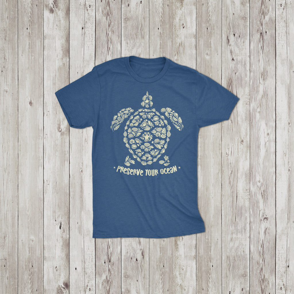 Kids Cali Sea Turtle Preserve Your Ocean Crew Neck T-Shirt