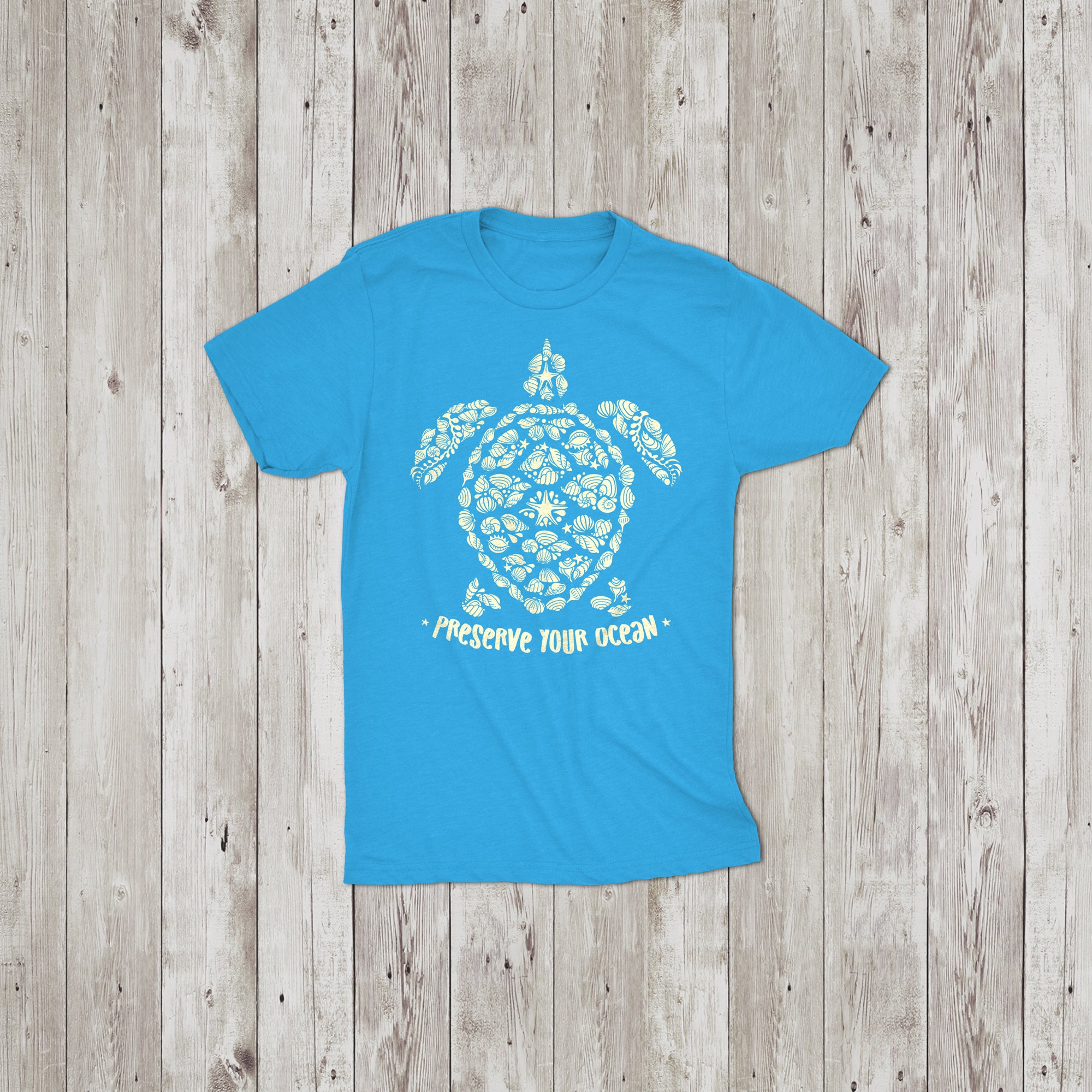 Kids Cali Sea Turtle Preserve Your Ocean Crew Neck T-Shirt - 101
