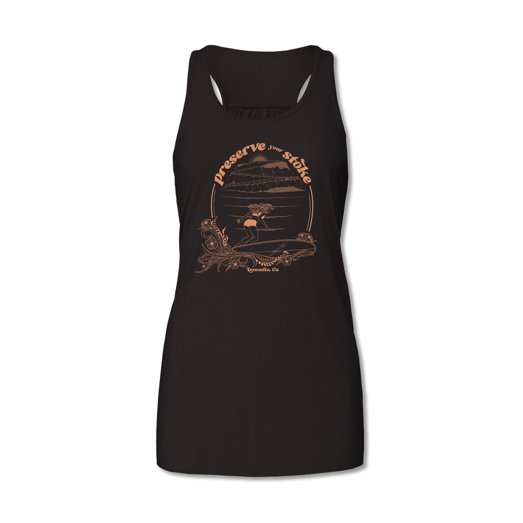 Ladies Preserve Your Stoke Flowy Racerback Tank