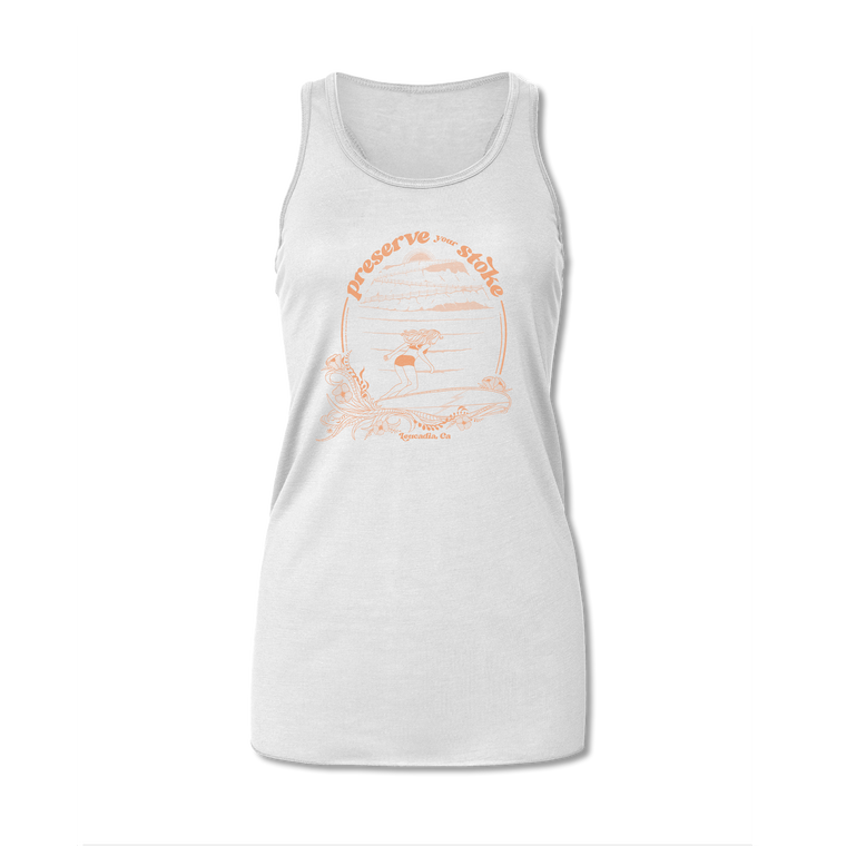 Ladies Preserve Your Stoke Flowy Racerback Tank