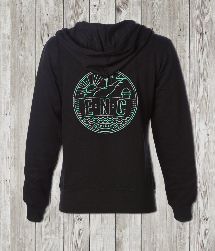 Ladies ENC Badge Zip Hoodie (Encinitas, CA)