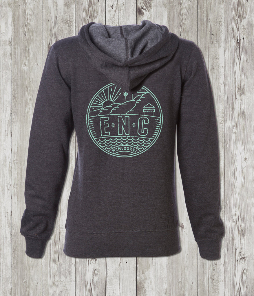 Ladies ENC Badge Zip Hoodie (Encinitas, CA)